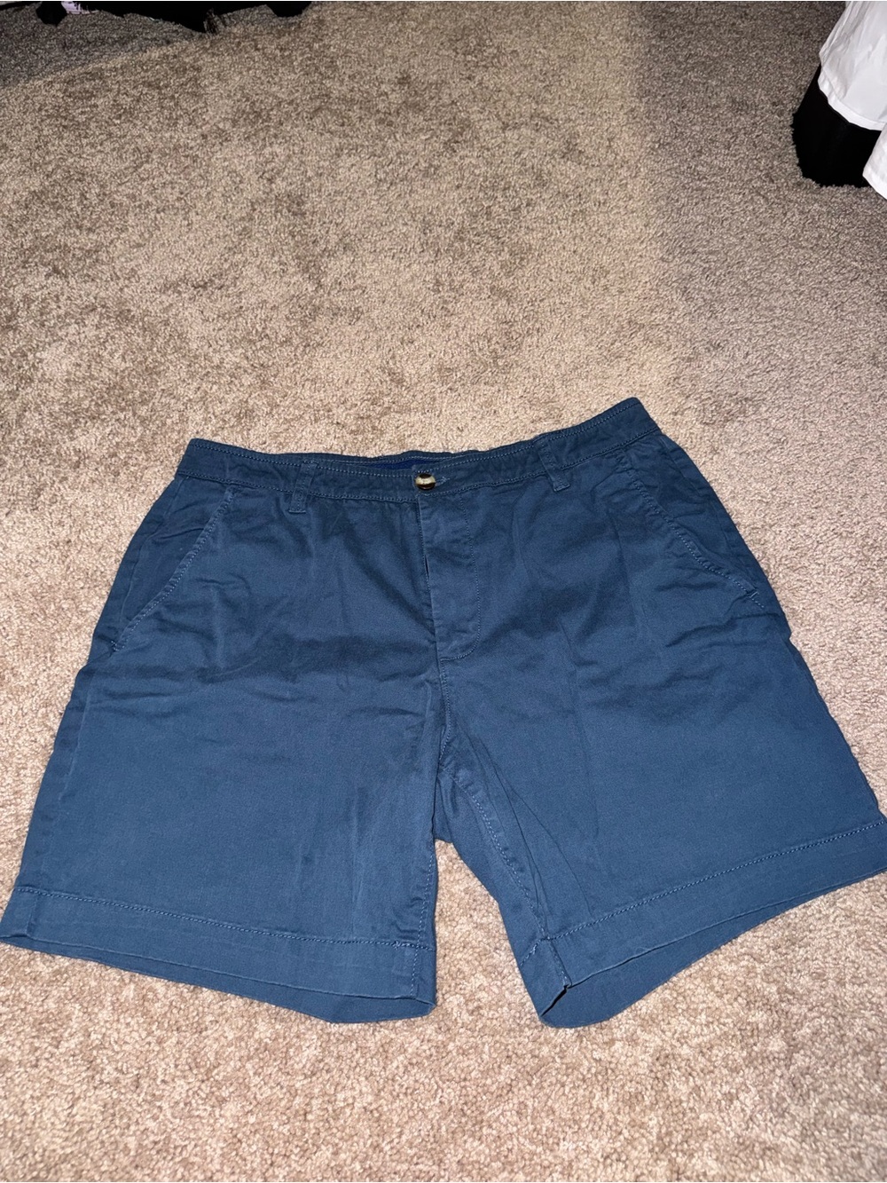 Men's Solid Blue Casual Shorts Size 33